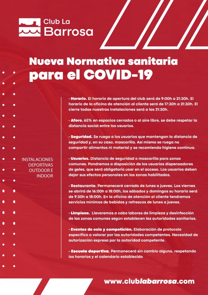 Normativa Covid- 19 Club La Barrosa