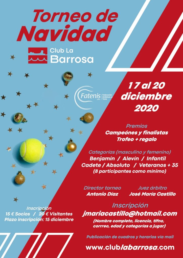 Torneo de tenis Federado de Navidad Club La Barrosa